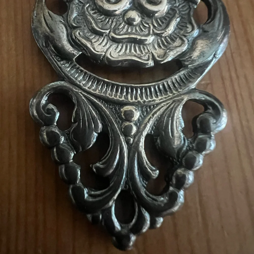 Vintage Hans Jensen Denmark Silver plate Hand Purse Mirror Beveled 4”